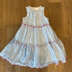 Crewcuts Embroidered Scallop Trim Dress